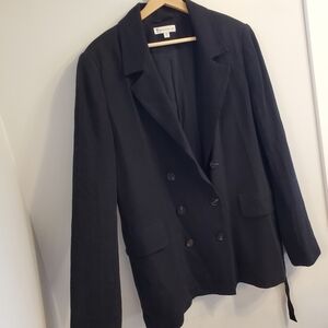 American Tall Medium Lightweight Blazer Jacket Button Black Formal Coat Office